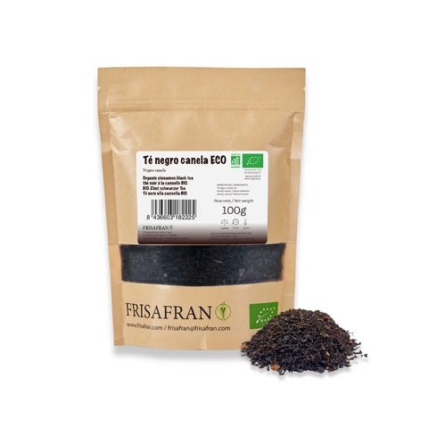 Té negro con canela ecológico de frisafran, formato a granel 