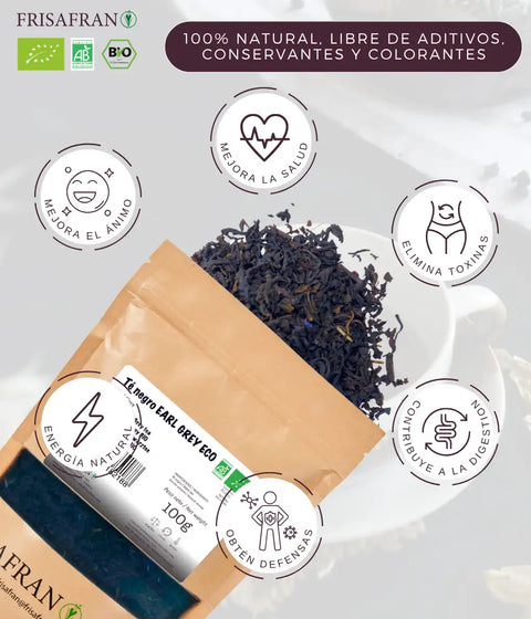 Té negro Earl Grey ecológico a granel de Frisafran